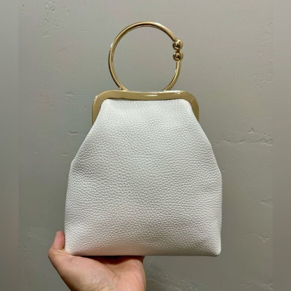 Vintage Oriental Style Genuine Premium Pebble Cowhide Kisslock Top Handle Bag - Picture 3 of 14